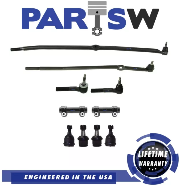 10 Pc Front Suspension Kit Tie Rods Ball Joint for 03-08 Dodge Ram 2500 3500 4x4