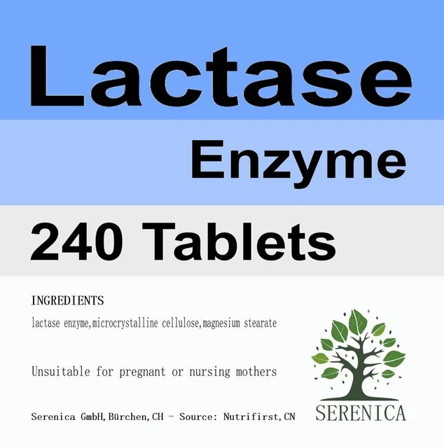 Lactase Enzyme Improves Lactose Digestion Vitamin x 240 Tablets