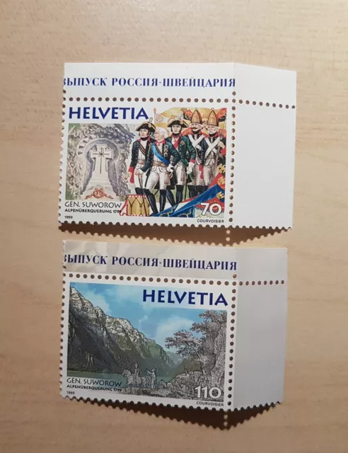 SCHWEIZ 1999 Mi 1699-1700 General Suworon Alpenüberquerung, postfrisch**