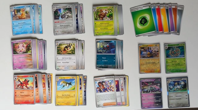 LOT CARTE TOUT type de Pokemon 100 + 8 Bonus - Differentes Series - Fr