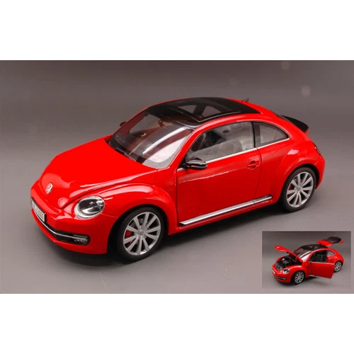 VW NEW BEETLE 2012 RED 1:18 Welly Auto Stradali Die Cast Modellino