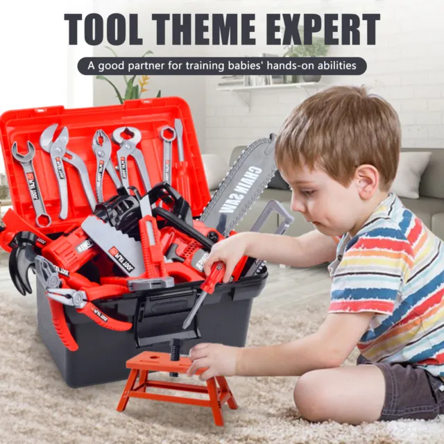 Kids Construction Tool Set Toys Children Pretend Role Play Repair Work Tools Kit
