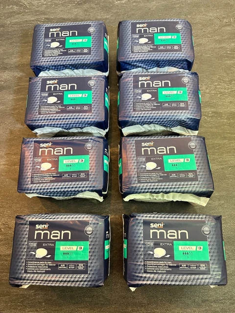Seni Man 8x15 = 120 Stück Extra Level 3 Urologische Inkontinenz Einlagen NEU