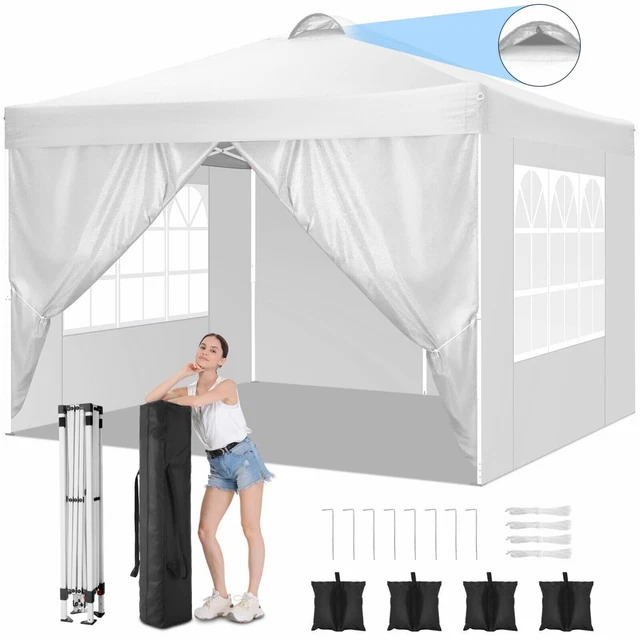 3x3m Faltpavillon Pavillon Pop-Up Partyzelt Gartenzelt Wasserdicht Faltbar Zelt