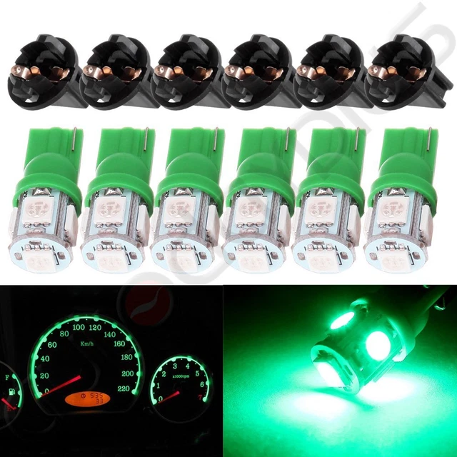 6Pcs Green T10 168 LED License Plate Instrument Cluster Light with Twist Sockets
