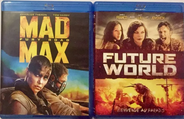 📀 LOT 2 BLU RAY - MAD MAX Fury Road + FUTURE WORLD (2018)(MILLA JOVOVICH)🍿🎬