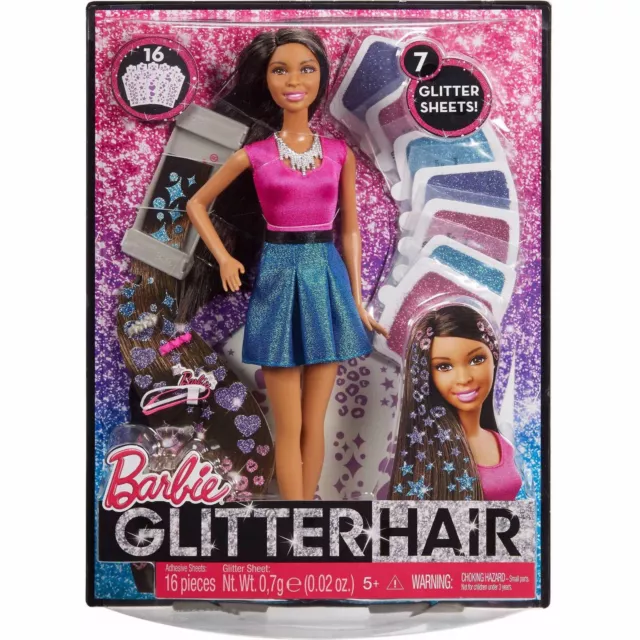 BARBIE GLITTER HAIR Doll African American Mattel CLG19 NEW IN BOX