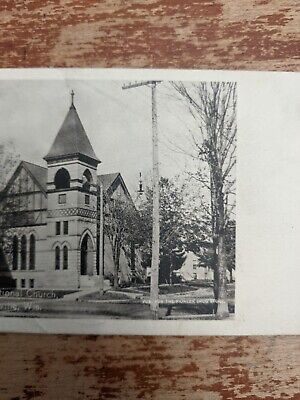 Vintage Congregational Church, Evansville Wisconsin RPPC Postcard. Posted 3