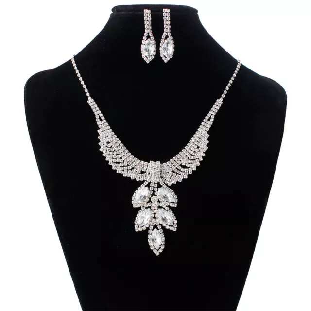 Bridal Jewelry three sets of Korean Wedding Necklace, earring set, Rhinestone We