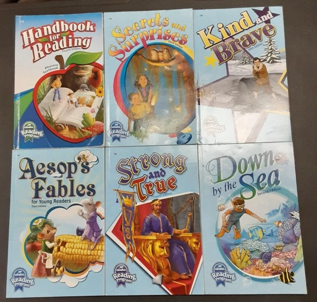 Abeka Reading Program Books 1D,1E,1F,1G,1H +Handbook 4 Reading 1St-2Nd Gr Unused