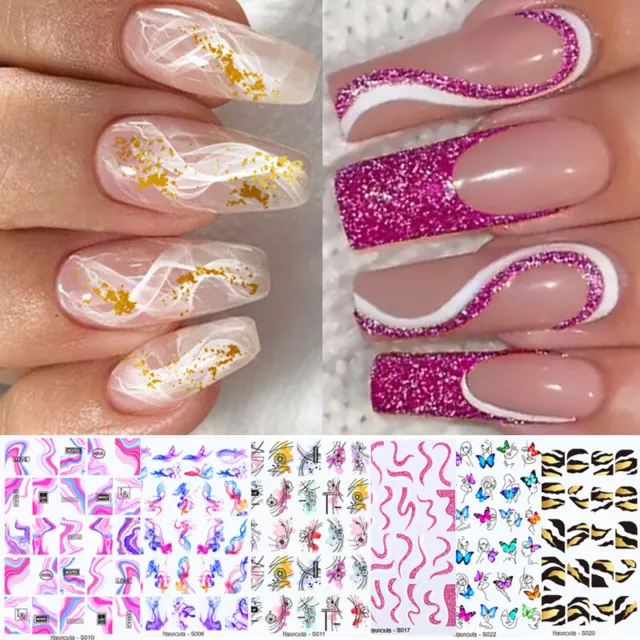 3D Art Ongles Autocollant Modèles Stickers Français Marbre US