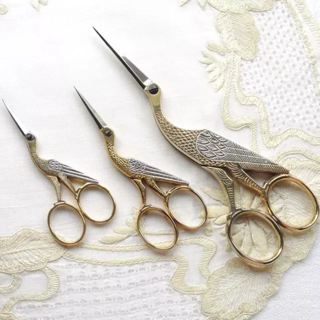 WASA Solingen Floral Embroidery Scissors Gold Size Choice 