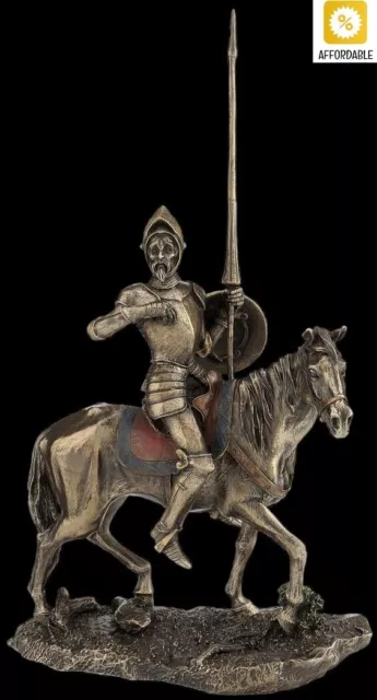 Don Quixote On Horseback VERONESE Bronze Figurine Hand Painted Great For A Gift
