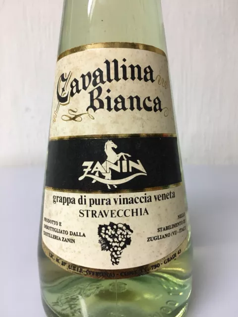 Zanin Grappa Di Pura Vinaccia Veneta Stravecchia Cavallina Bianca 75cl 43% Vol 2