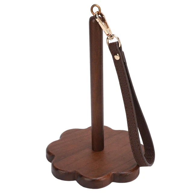 Porte-fil Poignet Tricot - Bois Et Cuir | Style Pastoral Automne | Pour Garder La Pelote En Place - 12
