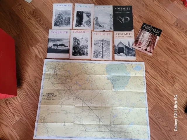 1958 Yosemite Indians - Yosemite Nature Notes Lot & Map Vintage