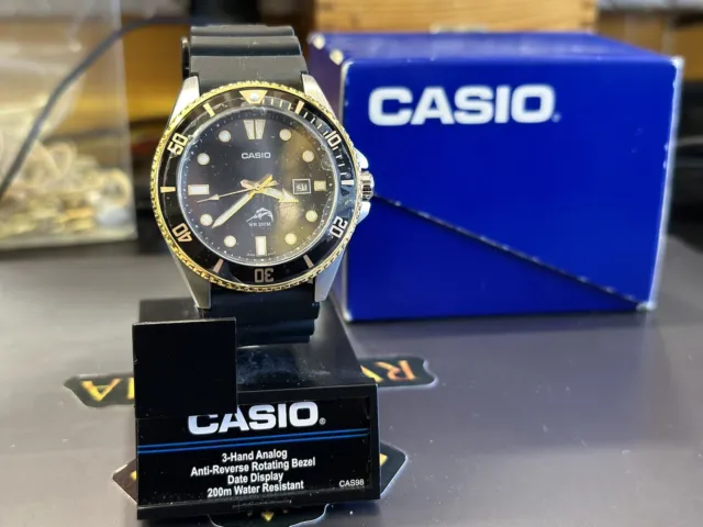 Casio MDV106G-1AV, Duro,Black Resin Watch, 200 Meter WR,Date, Anti-Reverse Bezel