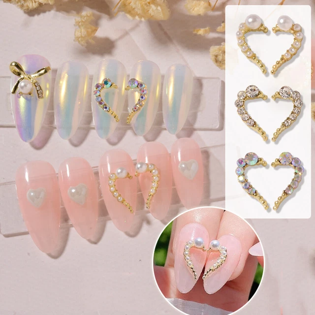 Art Diamond Love Heart Alloy Jewelry DIY Nail Art Decorations Nail Rhinestones