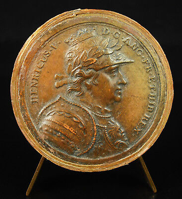 Medalla Henri V Rey de Inglaterra Y Hib Ap Jean Dassier Siglo XVIII Medal