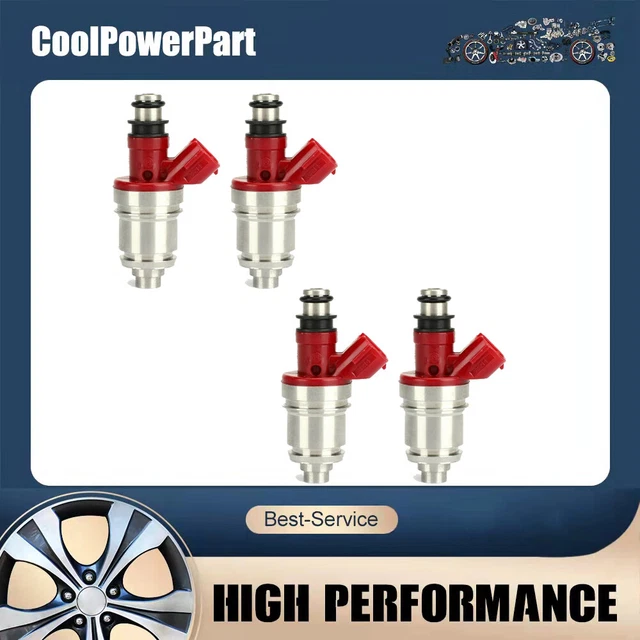 4 FUEL INJECTORS for HOLDEN RODEO TF 4ZE1 2.6L to 9/1990 Beige Top