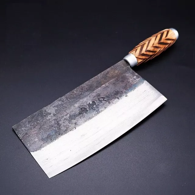Handmade Cleaver Knife Forged Steel Wood Handle Butcher Slicing Beef Cut Chef L