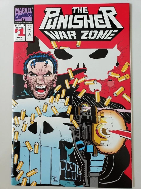 The Punisher War Zone #1 (1992) Marvel Comics Die-Cut Cover! John Romita Jr Nm