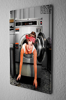 Tin Sign Jorgensen pin up metal blate poster Model Washing laundry headscarf