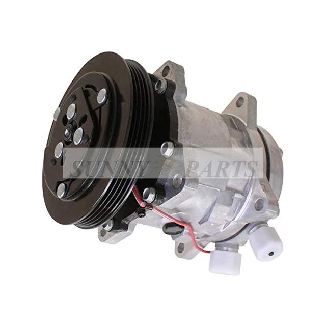 New SD5H11 A/C Compressor - Fits Ford New Holland TN95FA (12V, Sanden 6332 Style)