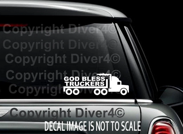 God Bless Truckers Custom Car Truck Van Window Decal Bumper Sticker US Seller
