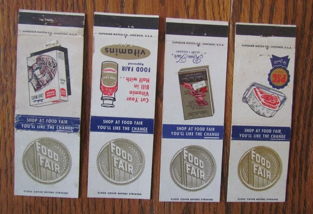 Food Fair Supermarket (Set Of 4 Matchbooks) (Hq: Philadelphia, Pennsylvania) -F9