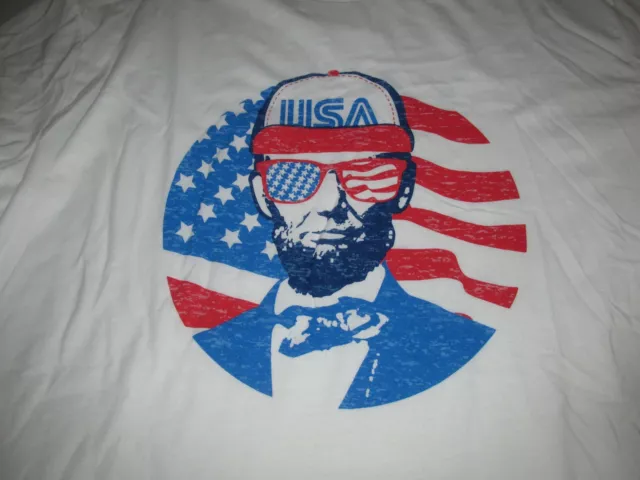 Abraham Lincoln T Shirt Sz 2X USA America United States Patriotic Fourth Of July