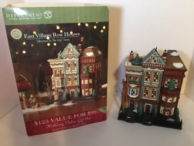 Dept 56 East Village Row Houses 2007 Christmas City Department No Figures #59266