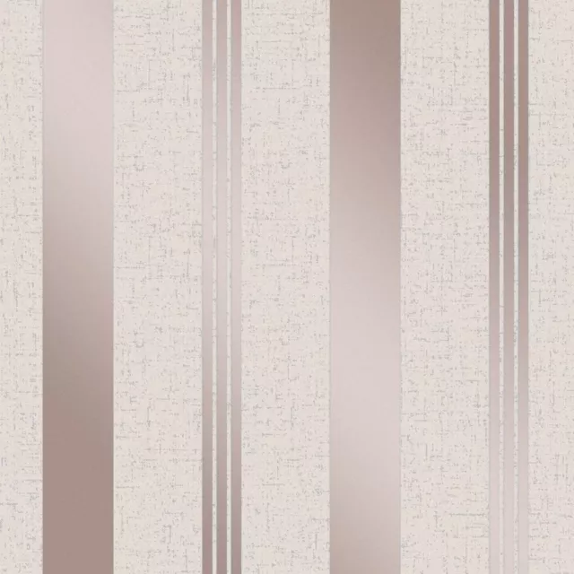 Fine Decor Quartz Stripe Rose Gold Wallpaper FD42205 - Texture Shimmer Glitter