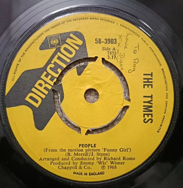 The Tymes People - Rare Original Uk Direction 7" Vinyl Single