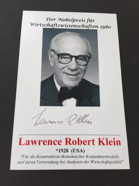 LAWRENCE KLEIN († 2013) Nobelpreis Wirtschaft 1980 signed Foto 9 x 14,5 RARITÄT