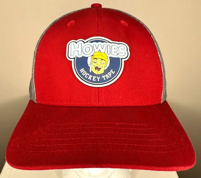 Howies Hockey Tape Hat Trucker Cap Snapback Adjustable Mesh Back Red Gray