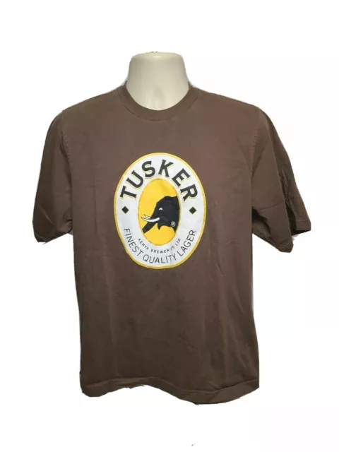 Tusker Kenya Breweries Ltd Finest Quality Lager Adult Large Brown TShirt