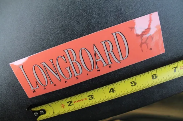 Longboard Magazine Orange Peach Grey Original Rare V38D Vintage Surfing STICKER