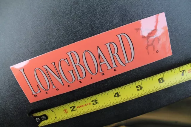 Longboard Magazine Orange Peach Grey Original Rare V38D Vintage Surfing STICKER Longboard Magazine Orange Peach Grey Original Rare V38D Vintage Surfing STICKER