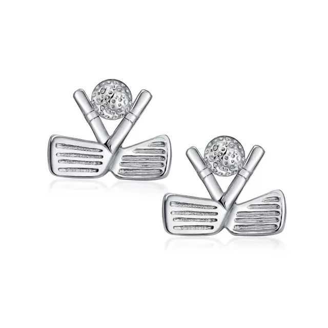 Golf Clubs Ball Golfer Sports Coach Shirt Cufflinks Brass 3