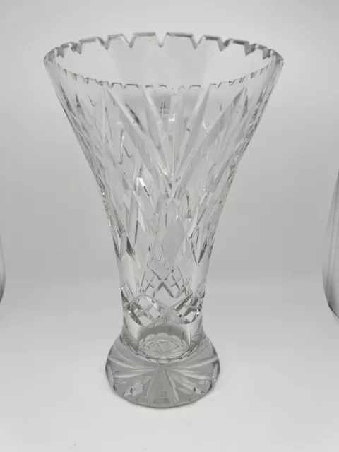 Kristallglas Vase Bleikristall Glas Antik Schliff Vintage Groß Schwer Blumenvase