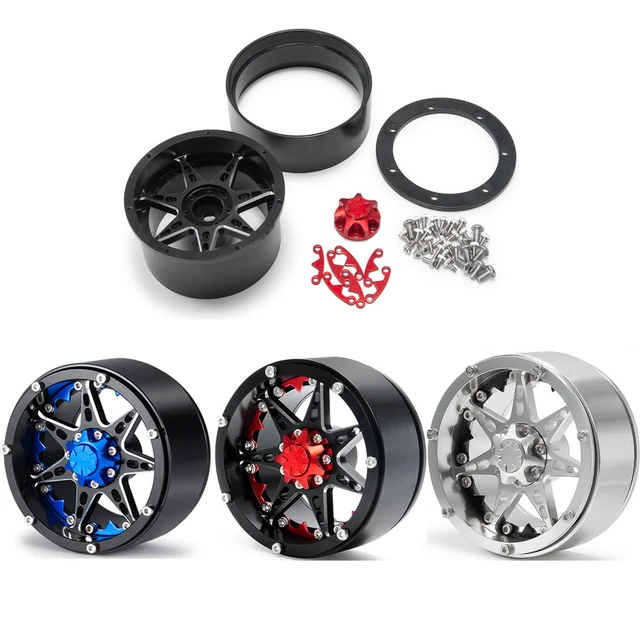 Jantes Beadlock Métal 1/4 X 2.2 Pour Crawler RC 1/10 - Compatible AXIAL Wraith, TRX-4, D90