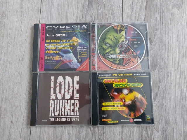Lot de 4 Jeu PC CD-ROM - FX Fighters - Cyberia - Lode Runner - Actua Soccer
