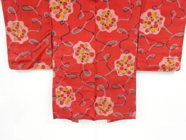 79662# Japanese Kimono / Antique Haori / Meisen / Woven Flower