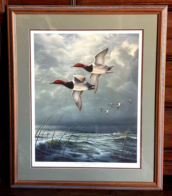 JAMES HAUTMAN FOWL Weather Canvasbacks Print 502/5000 Signed