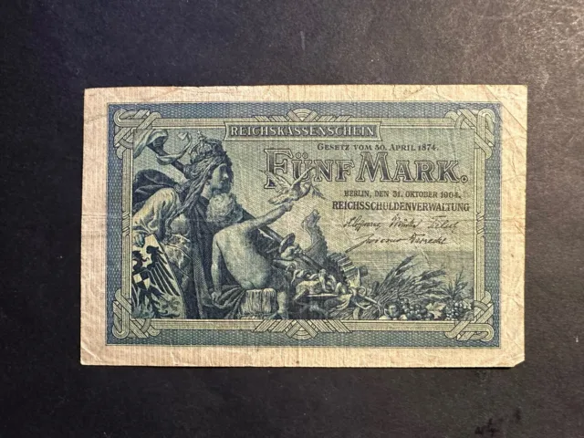 Reichskassenschein - Deutschland - 5 Mark von 1904