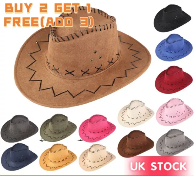 Western Cowboy Hat Wide Brim Cowgirl Hat Suede Jazz Hat for Parent-child Camping