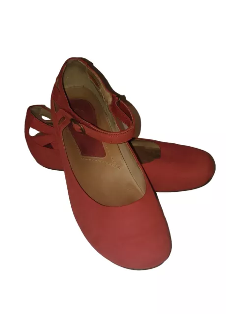 Earthies By Earth Capri Red Suede Leather Comfort Flats Mary Janes  Ballet 11