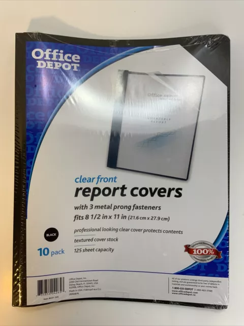 Office Depot Brand Clear Front Report Covers Black Pack Of 10