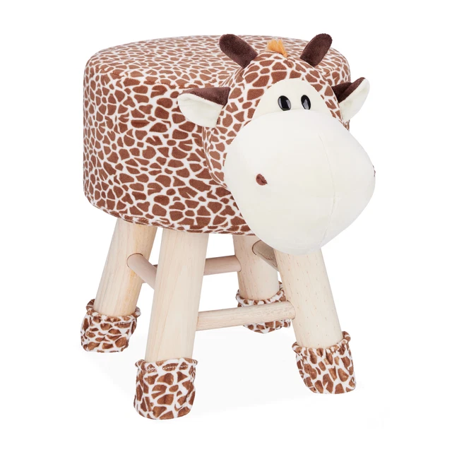 Sgabello a forma di animale per bambini, sediolina imbottita per bimbi, legno